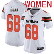 Women Cleveland Browns 68 Michael Dunn Nike White Game NFL Jerseys